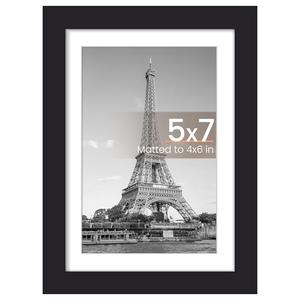 upsimples 5x7 Picture Frame, Display Pictures 4x6 with Mat or 5 x 7 Without, Wall Hanging Photo Frames, Black, 1 Pack