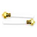 Brass Hotend Extruder Nozzle 0.4mm with 45mm PTFE Tube for Qidi X-One/X-Plus/X-Max Printers - 2 Pack