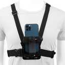 PellKing Mobile Phone Chest Mount Harness Strap Holder Cell Phone Clip Action Camera POV for Samsung iPhone Plus Etc