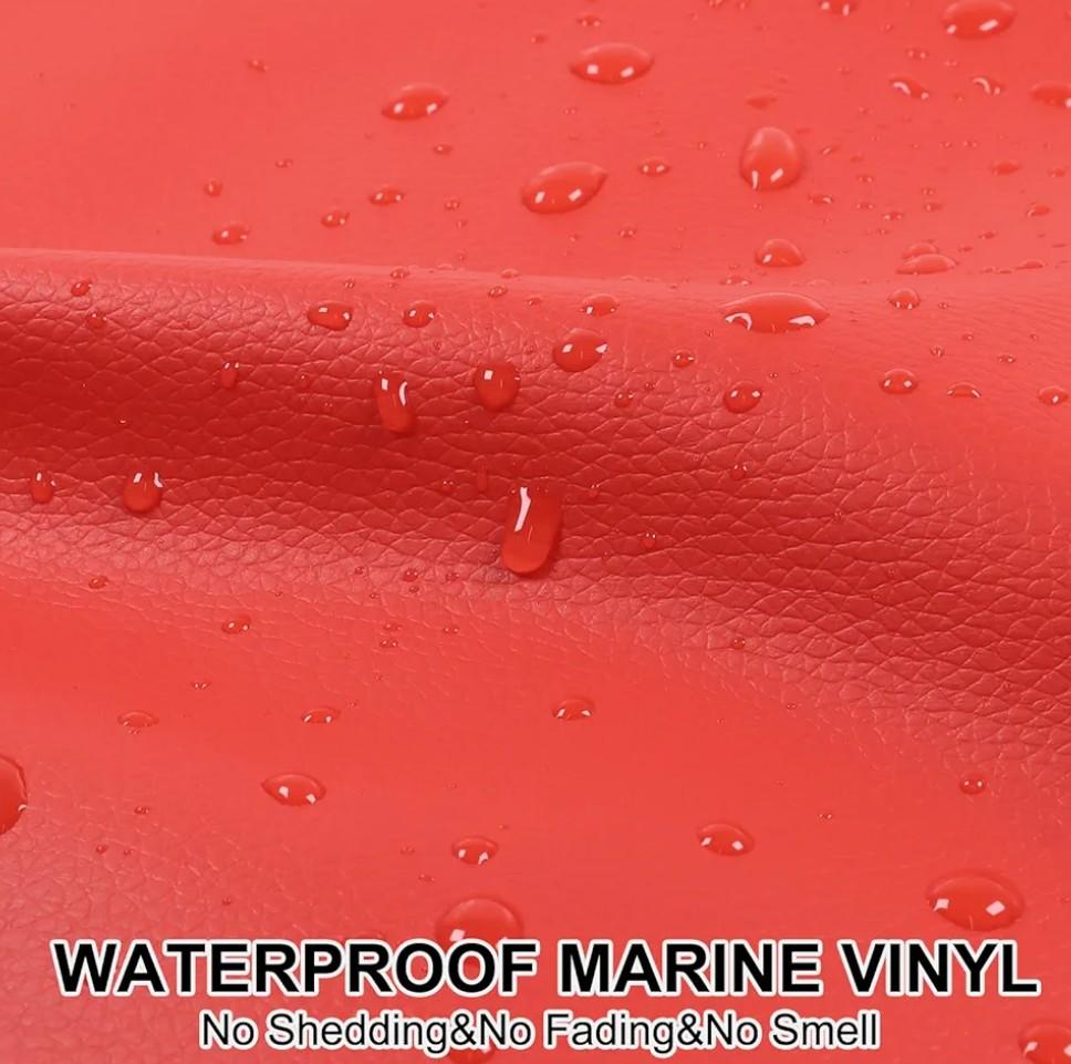 Soft Waterproof Synthetic Fabric Material, Marine Vinyl Faux Leather Sheets, Durable, Replacement Renovate for Upholstery Muscle Car, Furniture, Sofa… (56inch x 36inch, Red)