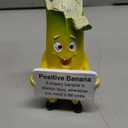 Positive Banana Resin Figurine, 5″ Hand-Painted Mini Statue with Message Sign — Cute Funny Desk Décor & Cheer-Up Gift for Office, Classroom, Dorm, Birthday (Yellow Banana)