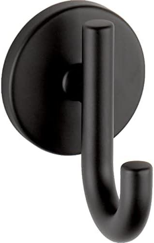 Delta Trinsic (1-Pack) Towel Hooks Matte Black Single Bathroom Hooks Wall Mounted for Robes & Towels Hand Towel Hook Holder Kitchen, Bathroom Accessories