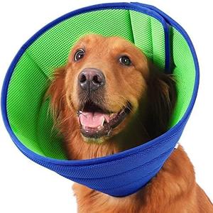 Soft Dog Cone Recovery Collars & Cones After Surgery for Medium Large Dogs, Comfy Ecollars to Stop Licking, Adjustable, Dog Ecollars for Recovery Plastic: Superior Support Fabric: Soft Comfort, XL (XL (Fit 70-130 lb Dog), Mesh Cloth - Blue)