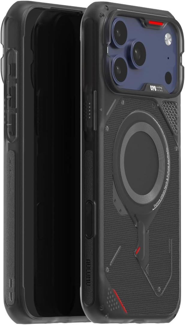 Aulumu A17 iPhone 17 Pro Max Case | MagSafe Compatible | Touch-Sensitive Buttons | Integrated Drop Protection | Military-Grade Outdoor Design Black