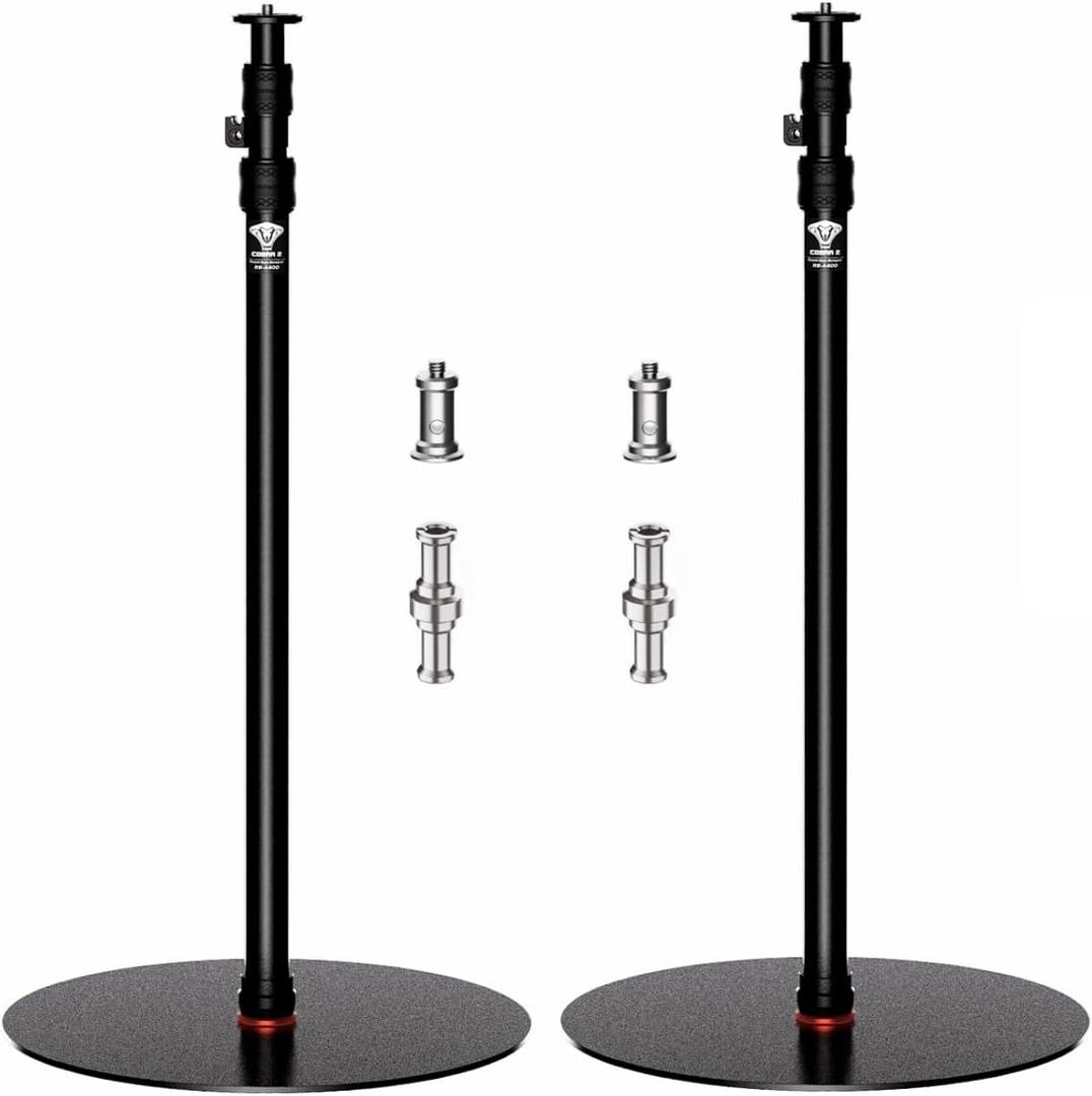 IFOOTAGE A400 Round Base Monopod, 79" Photography Light Stand with Flat Base, Aluminum Studio Tripod Monopod Stand for Video Recording, Live Streaming, Interview, Payload 22lb (2 Pack)