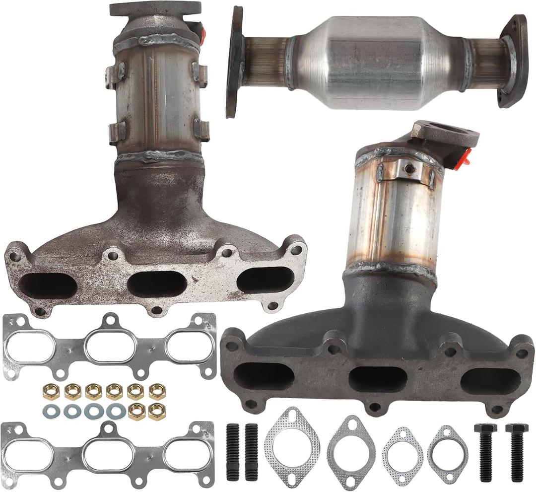 Left & Right Catalytic Converter Compatible with Kia Optima 2006-2010, Compatible with Rondo 2007-2009, Compatible with Hyundai Santa Fe 2007-2009, 2.7L High Performance (EPA Compliant)