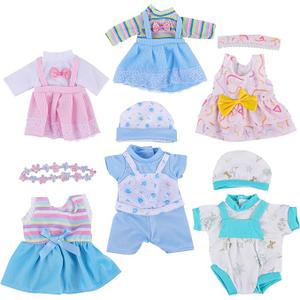 BABESIDE 6 Pcs Alive Baby Doll Clothes Set – Bitty Doll Clothes for 810 Inch Dolls & Plush Toys, Cute Pretend Play Doll Outfits,Pretend Play Accessories for Toddlers Girls (No Dolls)