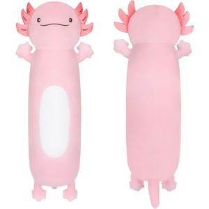 36" Giant Pink Axolotl Stuffed Animal, Cute Soft Long Axolotl Plush Large Body Pillow Big Squishy Plushies Toy, Gift for Kids, Boys, Birthdays