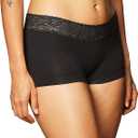 Maidenform Women's Boyshort Underwear, Stretch Cotton Boyshort Panties for Women, Assorted, 3-pack (Medium, Black/Black/Black)