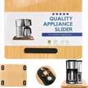 Fullin 360Appliance Slider, Bamboo Sliding Tray for Coffee Maker, Appliance Sliding for Kitchen Appliances Countertop Slides Easily from Under The Cabinet Rolling Tray with 360Rotation Rubber Wheels