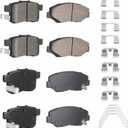 8PCS Rear Semi-Metallic &Front Ceramic Brake Pads Fit for Honda Accord 2.4L 2008 2009 2010