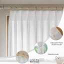MAIHER Extra Wide Semi Sheer Pinch Pleated Curtains 72 Inches Wide White Linen Texture Pleated Drapes with Hooks Light Filtering for Living Room Sliding Glass Door 1 Panel 72" W x 84" L