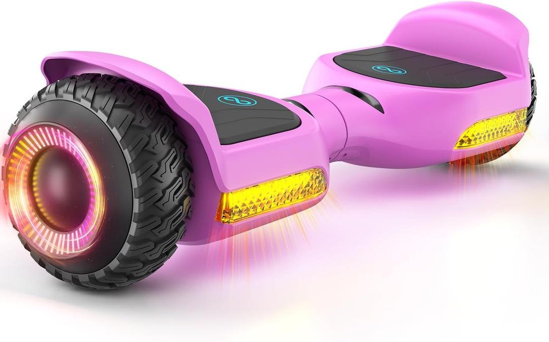 Gyroor Self Balancing Scooter New G13 All Terrain Balancing Scooter with LED Lights & 500W Motor, Self Balancing Off Road with Bluetooth for Kids ages 6-12 and Adults (Pink)
