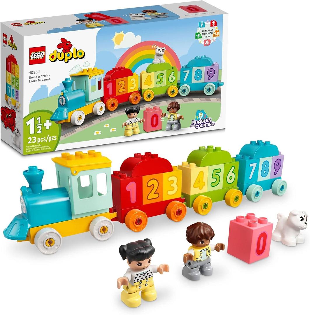 LEGO DUPLO Number Train Toy - Learn to Count - Building Blocks for Toddlers, Girls & Boys, Ages 1.5+ - Sensory Toys for Early Development & Cognitive Skills - Gift for Birthdays - 10954, 23