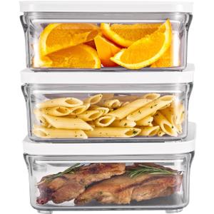 VAKUEN Premium Airtight Food Storage Container. Meal Prep 0.85qt 3pc/Set. 3pcs Container. Patented Double Silicone Lining, 100% Leak Proof, BPA-FREE