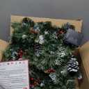 SHareconn 9FT Prelit Artificial Christmas Garland with Color Changing Lights and Timer by Batteries Operated for Mantle Table Stairs Fireplace Xmas Decoration, Holiday Indoor Outdoor, 9 FT, Snow