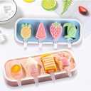Cartoon Shape Popsicles Molds Cute Ice Cream Mold Maker Easy-Release Homemade Ice Pop Tray Silicone