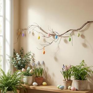 70 inch Easter Artificial Bendable Egg Tree Trunk for Home Indoor Outdoor Spring Mantel wall Porch Party Kitchen Easter Egg Office Garland Hanging Mantel Decorations