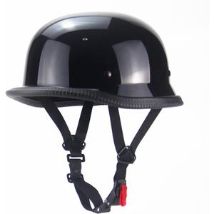 Woljay Vintage Motorcycle Half Helmet German Style Casque Moto Retro Cruiser Scooter Helmets for Adult Men Women DOT Approved (Gloss Black,L)