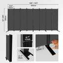 MAYOLIAH 8 Panel Room Divider 6ft Tall Freestanding Privacy Screen 160'' W Portable Office Partition, Grey
