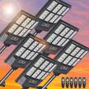 6PACK Solar Lights Outdoor Waterproof, 6500K Dusk to Dawn Solar Street Light Motion Sensor with Remote Control, LED Security Light for Outside Garden Yard Parking Lot, Outdoor Flood Lights