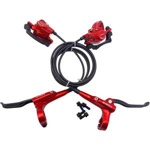 Mountain Bike Hydraulic Disc Brake Set, Front & Rear Disc Brake Kit Fit Bicycle MTB XC Trail, e-Bike, Fat Bike, Upgrade kit for Mechanical Disc Brake (Red - Left Front & Right Back)