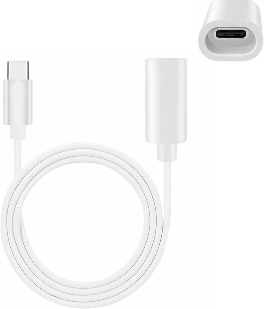 20ft Windproof USB-C Extension Cable, Type C Male to Female Charging Extender Cord for Cameras, Ring Pan-Tilt Indoor Cam (2024 Release), MagSafe Charger, eufy340, iPhone17/16/15, White (20 FT)