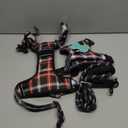 PUPTECK No Pull Dog Harness for Large, Adjustable Reflective Dog Harness with Handle Easy Control, Comfortable Soft Padded Pet Vest Harness for Large Dogs, Plaid Black XL