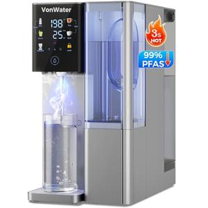 VonWater CT910GH Reverse Osmosis Water Filter Countertop, 3S Instant Hot RO Water Filtration System, 7-Stage Water Purifier Removable Pitcher, NSF/ANSI 372,42,58, Reduce TDS PFAS, No Installation
