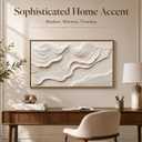 Large Framed Abstract Textured Geometric Line Canvas Wall Art, 32"L x 16"W