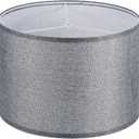 PATIKIL Drum Lamp Shades, 13"x13"x9" Linen Round Lamp Shade for Table Lamps Easy Assembly Lampshade for Table Lamps Floor Lamps Bedside, Gray
