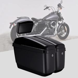 KEMIMOTO Motorcycle Hard Saddlebags, Motorcycle Saddle Bags Compatible with Dyna V-Rod Vstar 650 VTX 1100 1300 Boulevard C50 Vulcan 500 900 Classic 800a Virgo 1100 Scout with Mounting Kits