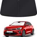 KUST Windshield Sun Shade for Kia Rio 2018-2021 2022 2023 Accessories 4 Layers Car Sunshade for Front Windows Shade Custom Fit Rio Sun Visor 260T Retractable Blocks Shade UV Rays