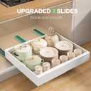 Seinloes 2 Pack Pull out Cabinet Organizer 21"Deep With Raising Pad for Framed Cabinets, Expandable Slide out Drawers for Kitchen Cabinets with 4pcs Divider Racks, Roll out Shelves 12.1"-20.4" W White