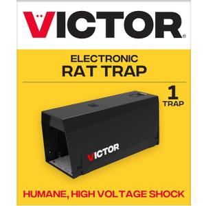 Victor Indoor Electronic Rat Trap, Humane Electric Rat Traps Indoor for Home, No Touch, No See Traps - M241B - Quickly and Humanely Kill Rats Indoors - 1 Pack