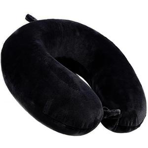 GDEOUP Travel Pillow - Memory Foam Neck Pillow Support Pillow,Luxury Compact & Lightweight Quick Pack for Camping,Sleeping Rest Cushion (Black)