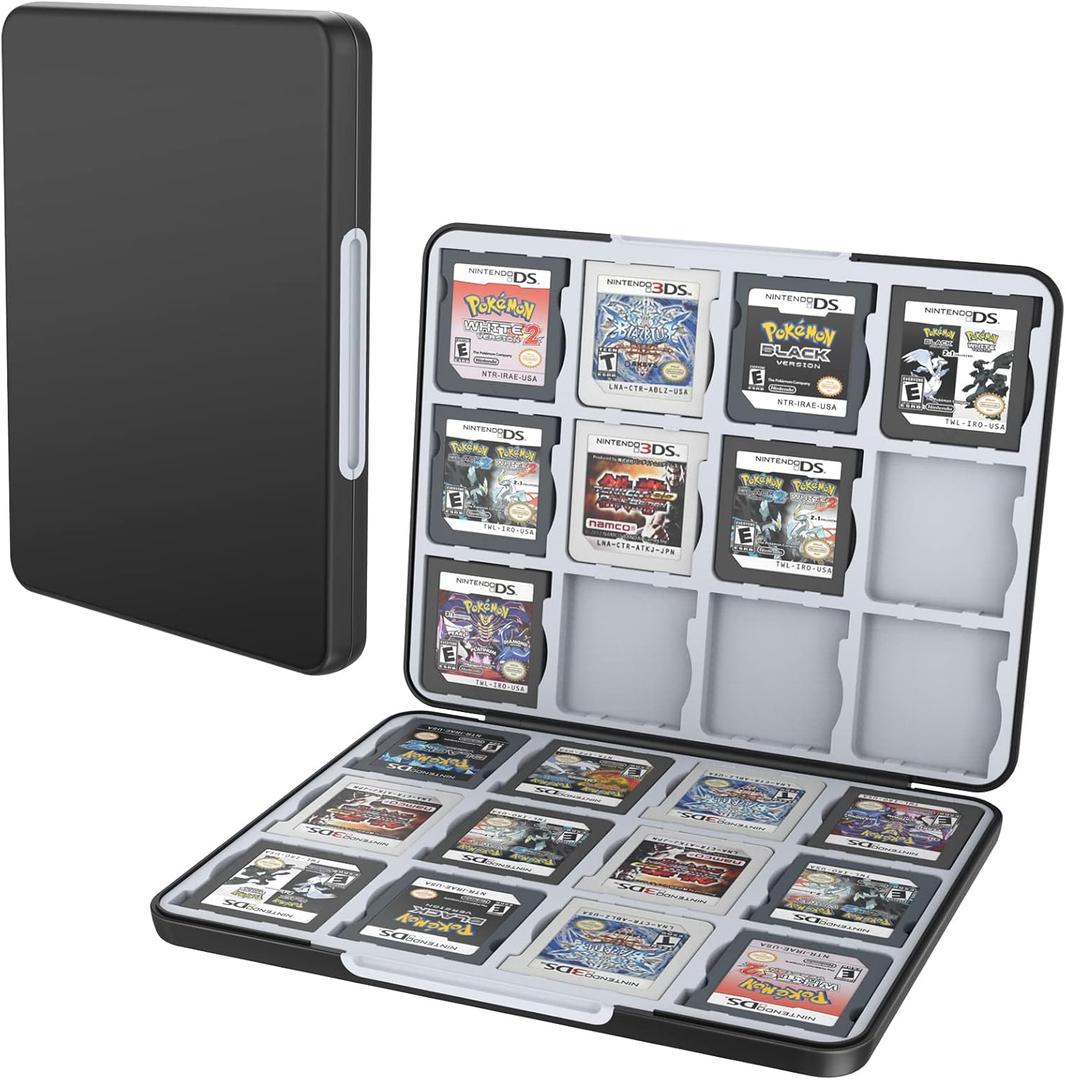 HEIYING Game Card Case for Nintendo 3DS 3DSXL 2DS 2DSXL DS DSi,Portable 3DS 2DS DS Game Cartridge Holder Storage with 24 Card Slots (Black)