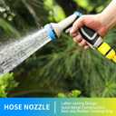 Metal Garden Hose Nozzle, 9 Spray Patterns, Water Hose Nozzle with Labor-saving Buckle & Water Flow Control Knob, for Watering Plants, Washing Cars & Pets
