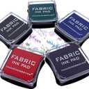 Stamp Pad, Fabric Ink Pad Stamps Set, 5 Colors Non-Toxic Pigment Ink Pad for Stamps, Rubber Stamps, Card Making Supplies, Wood, Fabric and Paper Surface. Stamps for Crafts (Pack of 5)