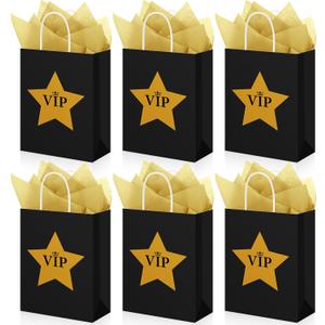 AmazingSpark 36 pcs VIP Gift Bags with Tissue Papers Movie Theme VIP Gift Snacks Treat Candy Party Favors Bags with Handles for Party Decoration Supplies