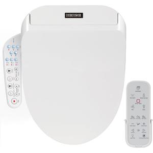 KERDE P30B Bidet Toilet Seat - Dual Control (Side Panel & Remote), Warm Water Wash, Heated Seat, Warm Air Dryer, LED Night Light,Existing Toilets Electric Bidet Elongated Electronic Heated Smart