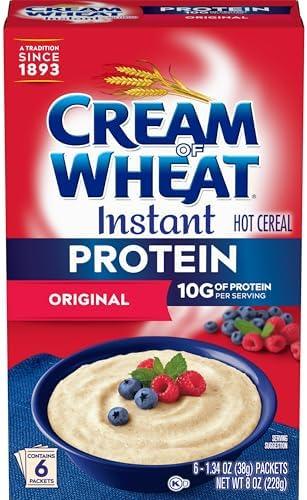 Cream of Wheat Instant High Protein Hot Cereal, Original, 1.34 Ounce, 6 Packets Exp. 10/23/27