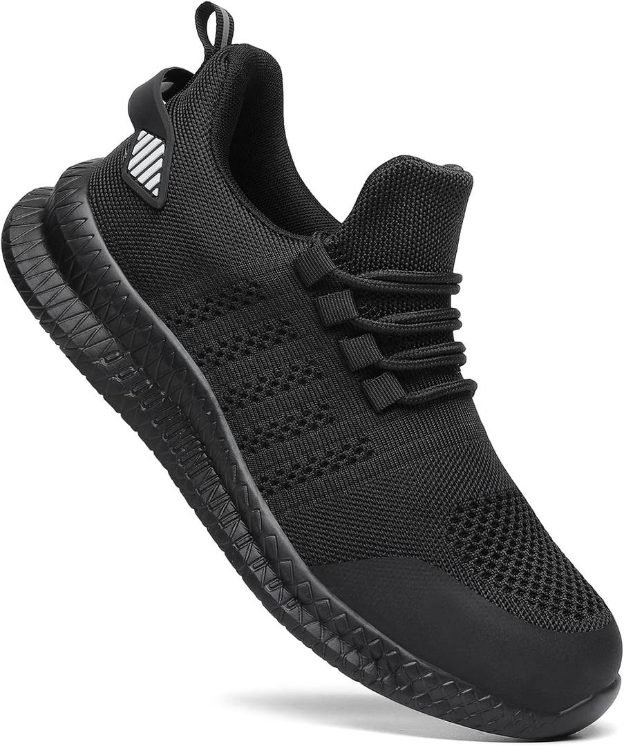 Steel Toe Shoes for Men and Women Comfortable Lightweight Work Safety Shoes Puncture Proof Slip Resistant Indestructible Sneakers Construction Work Utility (Black) M13