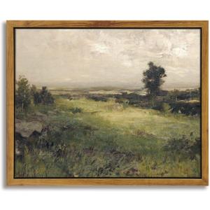 InSimSea Framed Canvas Wall Art Vintage Decor, The Vast Grassland Wall Art Room Decor, Classical Scenery Oil Painting Wall Artwork, Home Wall Decoration for Bedroom Living Room Bathroom, 8"x10" (Housatonic Valley)