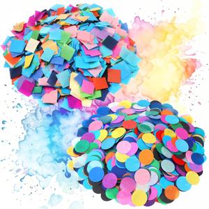 AmazingSpark 8000 Pcs Bleeding Tissue Paper 1 Inch Squares and Round Watercolor Bleeding Paper for Art Wet Strength Tissue for DIY Projects Scrapbooking Greeting Cards, 20 Assorted Colors