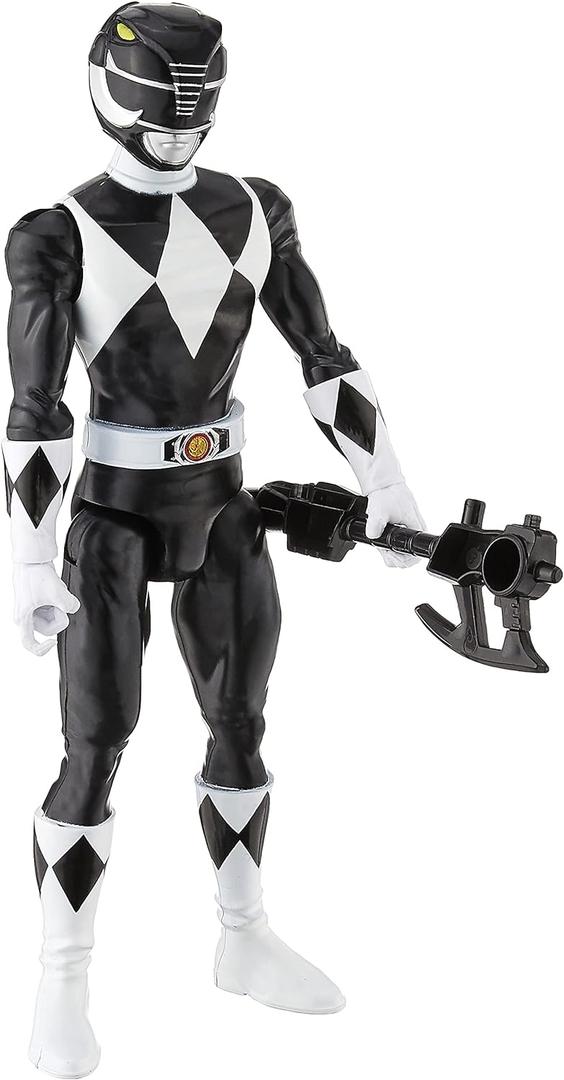 Power Rangers Mighty Morphin Black Ranger 12-Inch Action Figure Toy Inspired by Classic TV Show, with Power Axe Accessory