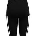 Women's 2 Piece Outfits Sweatsuit Summer Workout Striped Short Sleeve Long Sweatpants Casual Jogging Lounge Set (Large, Black)