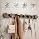 Sindax Suction Cup Wall Coat Rack, No Drill Coat Hooks with 6 Adjustable Hooks, Reusable Wall Mounted Rack for Entryway, Bathroom, Grey