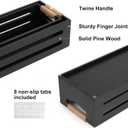 LotFancy Bathroom Decor Box, 2 Pack Toilet Tank Topper Basket, Wooden Bathroom Basket, Back of Toilet Storage Basket, Black Farmhouse Toilet Paper Holder