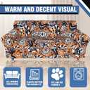 Stretch Couch Covers for 4 Separate Cushion Couch Sofa-Floral Printed Couch Sofa Cover,Washable Sofa Slipcover,Pet Friendly Furniture Protector with Elastic Bottom,Universal Fit for Home(Couch,Cover) (X-Large Sofa, Black Pattern+brown)